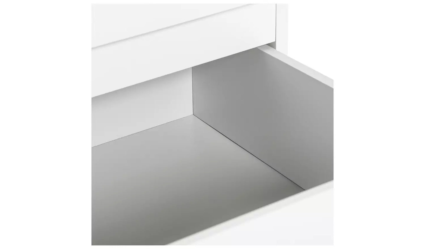 Assembled Habitat Jenson 2 Drawer Bedside Table - White Gloss